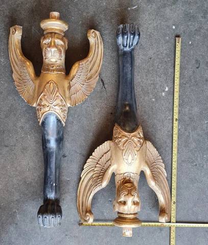 Table leg with lion head wing foot 26" tall real wood carving Cover
