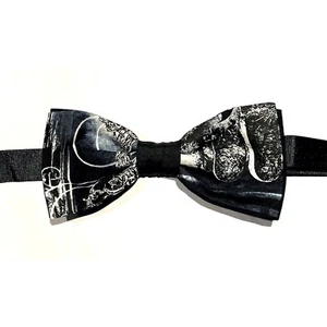Gothic Bowtie Dickie Bow Hair Bow Pre Tied Prom Wedding Graduation Suit - Picture 1 of 3