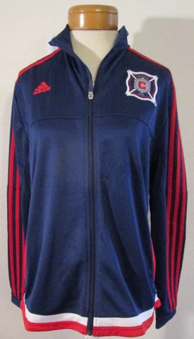 NWT Adidas Chicago Fire Womens Full Zip Anthem Jacket XL Navy/Scarlet MSRP$90 Cover