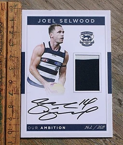 2021 AFL OUR AMBITION JUMPER PATCH SIG & BADGE JOEL SELWOOD GEELONG #162 - Picture 1 of 3