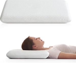 Ultra Thin Flat Pillow for Sleeping, 2.75'' Thin Pillow for Back Sleeper, Suppor - Picture 1 of 7