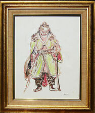 CHINESE SOLDIER painting 1947 Jon Corbino, N.A. (1905-64) watercolor FRAMED  