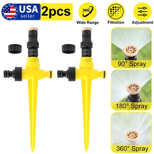 360° Rotation Auto Irrigation System Garden Lawn Sprinkler Patio Save Water USA - Picture 1 of 14