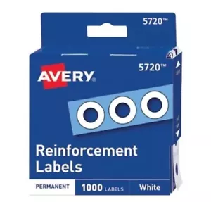 Avery Hole White Reinforcements 1,000/pack 5720 - Picture 1 of 4