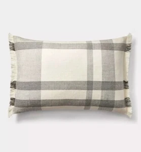 Lauren Ralph Lauren Austin Plaid Oblong Throw Pillow in Grey 16x24in NWT - Picture 1 of 5