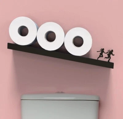 ARTORI DESIGN Quirky Toilet Roll Paper Holder Floating Shelf - Bathroom Storage - Avalanche