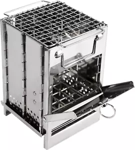 Wood Burning Camp Stove Folding Stainless Steel 304# Grill, Small Portable Backp - Picture 1 of 12