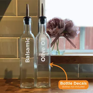 ACEITE DE OLIVA y BALSÁMICO - Calcomanías para verter botellas de cocina Etiquetas - Tipo 4 - Imagen 1 de 4