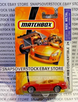 2006 MATCHBOX RED JAGUAR XK8 CONVERTIBLE, METAL SERIES, MBX #24, NICE CARD, VHTF - Image 1 of 4