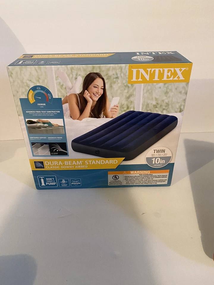 Intex 64757E Dura-Beam Standard Downy Air Mattress Twin 10in Height