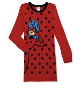 Miraculous Ladybug Red Sweater Dress Girls Soft 6/6x Cat Noir Superhero NWT - Picture 1 of 3