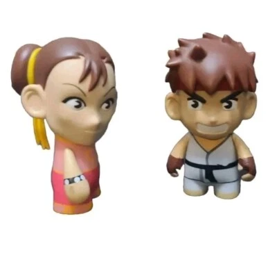 Loose Kidrobot x Street Fighter Series 1 Ryu & Chun-Li Capcom Vinyl Figures  - Image 1 of 2