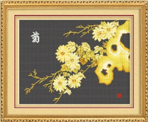 Monalisa 11CT cross stitch kits "Chrysanthemum"-50cm*42cm - Picture 1 of 1
