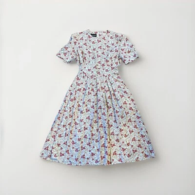 Maxi Vestido Vintage SL Moda Mujer 16 Floral Crema Años 80 Manga Abullonada Foto 1 de 4