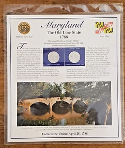 2000 Postal Commemorative Society Maryland Statehood P & D Unc. Quarters/Stamps - Picture 1 of 7