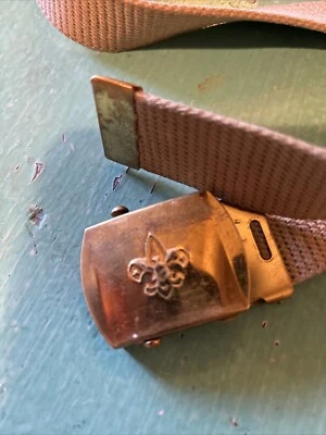Boy Scout Official 35” Uniform Belt w/ Brass Buckle Vintage Made In USA - Image 1 of 4