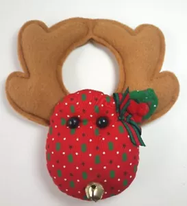 Avon Reindeer Door Knob Bell Hanger Christmas Plush Country Farmhouse Retro 1987 - Picture 1 of 6