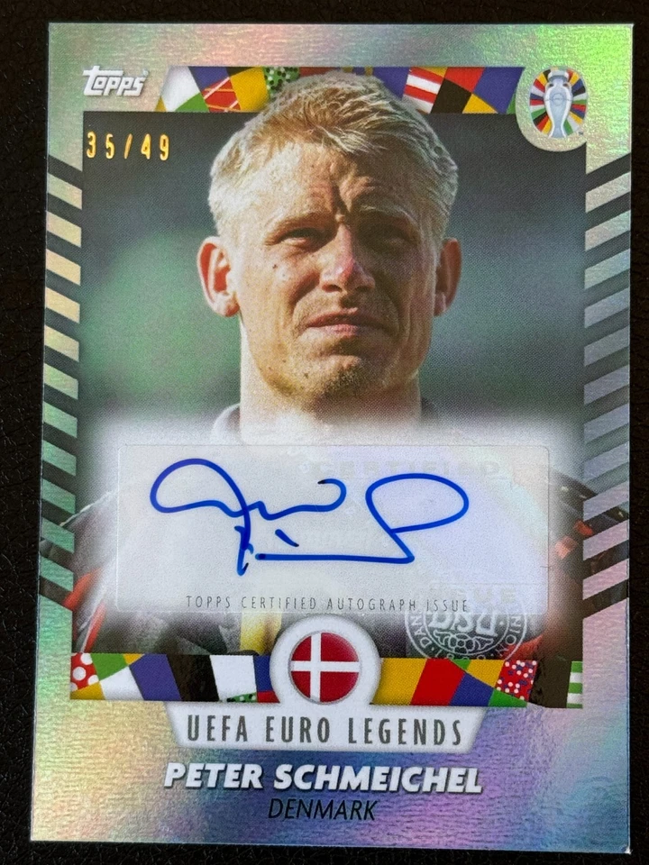 Topps 2024 EURO Jose Mourinho Platinum Legends Auto Dinamarca Peter Schmeichel /49 Foto 1 de 2