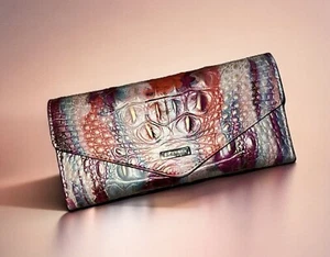 NUEVO CON ETIQUETAS Cartera Brahmin Cuero Verónica en DESTINO, Rosa, Azul Verde azulado, Naranja - Imagen 1 de 5