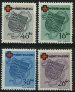 Germany 1949 French Zone - Wurttemberg Red Cross Fund set, MNH (SG FW40/43) - Picture 1 of 1