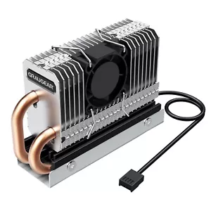 M.2 SSD Kühler Heatpipe Kühlkörper mit PWM Lüfter für M.2 SSD 2280, GRAUGEAR - Bild 1 von 12