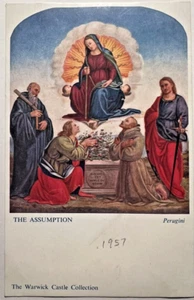 L'ASSUNZIONE DI MARIA DA PARTE DEI PERUGINI 1957 Cartolina Castello di Warwick Religioso C7 - Foto 1 di 3