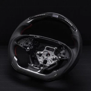Real carbon fiber W/heated LED Steering Wheel 2014-19 Chevrolet Corvette C7 ZR1 - Picture 1 of 11