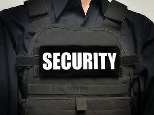 3x8" SECURITY Black Patch for Plate Carrier Tactical Hook Maritime Site  - Bild 1 von 4