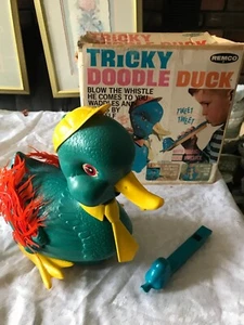 Rare REMCO 1968 TRICKY DOODLE Blue DUCK with WHISTLE Original BOX Kids TOY Works - Picture 1 of 24