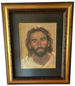 Impresión artística vintage Richard Hook cabeza de Cristo 15Wx16T 1963 retrato de Jesús - Imagen 1 de 9
