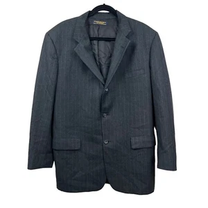 Brooks Brothers Wool Blazer Sports Coat Men Vented 3 Button Stripe Gray 44R - Picture 1 of 5