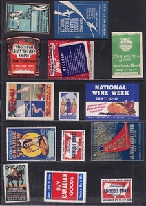 USA^^^ BOB  1920's   and  1930's x14 MNH  cinderellas  labels  @rum2010us100 - Picture 1 of 1