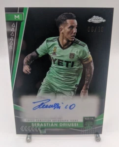 2024 Topps Chrome MLS Sebastian Driussi Black Auto /10 Austin FC CA-SD - Picture 1 of 4