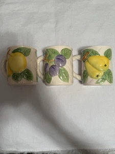 Vintage Fruit de Jour Tassen von Shafford Japan 3er Set - Bild 1 von 3