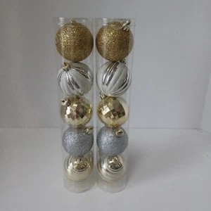 NEU Set 10 Mini Ornamente 2 in Kugeln Gold Silber Weihnachten Ashland - Bild 1 von 2