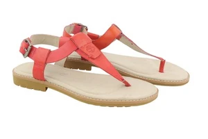 TIMBERLAND A23UF Women Sandals EU36/37 Orange Leather Open Toe Buckle Closure - Picture 1 of 15