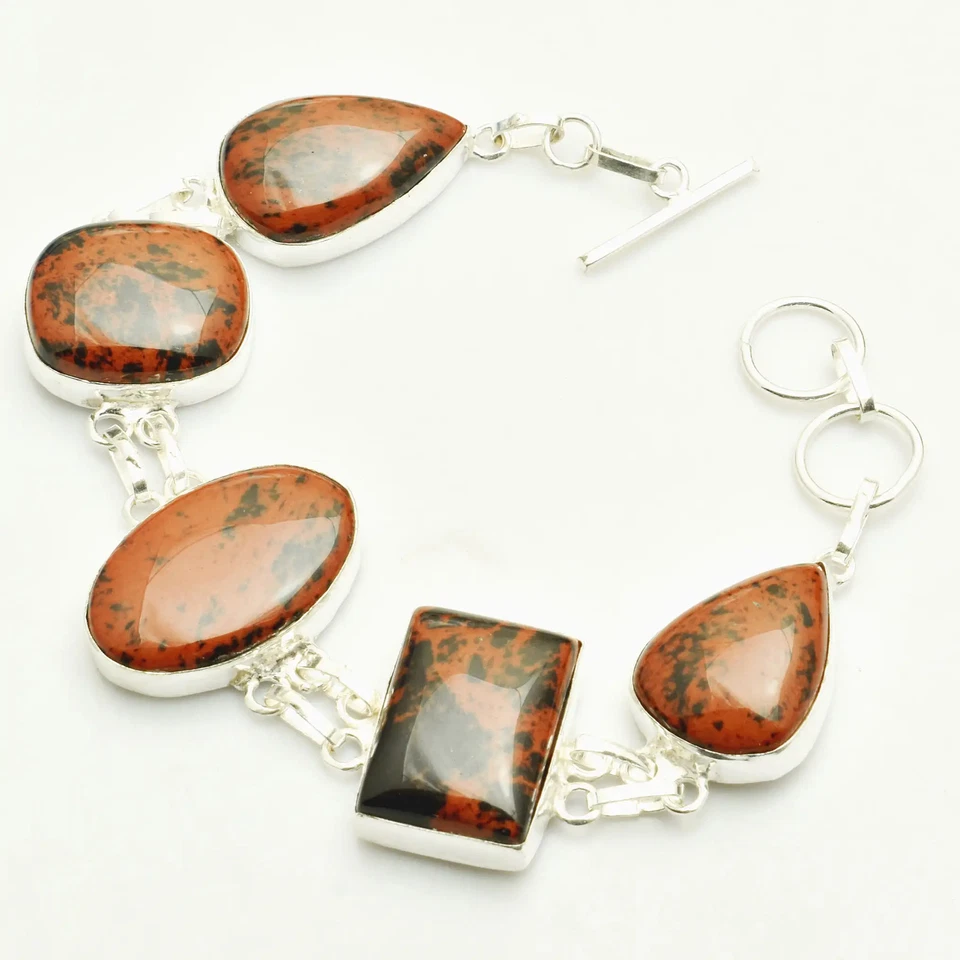 Pulsera étnica de piedras preciosas de obsidiana de caoba 35 gms para año nuevo AB 25630 Foto 1 de 1