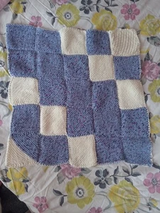 Small Hand Knitted Acrylic Squares Blankets Approx 25inches Square x 25cm - Picture 1 of 2