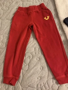 True Religion Drawstring Sweatpants Red Kids Size 6 GUC - Picture 1 of 2
