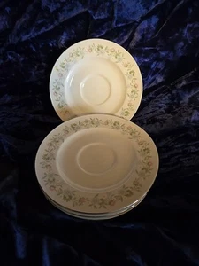 4 platillos Johann Haviland "Forever Spring" China 6" borde plateado Alemania - Imagen 1 de 5