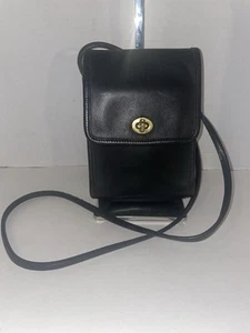COACH VINTAGE BRITISH Black SCOOTER Crossbody Bag 9893 USA - Picture 1 of 20