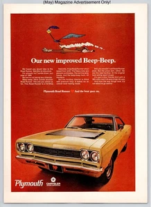 Plymouth Road Runner Hardtop Muscle Car Promo Vintage 1968 Advertisement - Picture 1 of 5