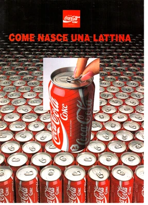 COCA-COLA ITALIA  VINTAGE 1993 PIEGHEVOLE "COME NASCE UNA LATTINA" 30X21CM. - Immagine 1 di 4