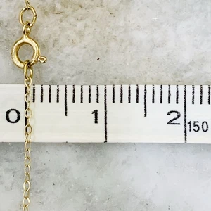 Massive 10K Gelbgold Halskette Kette dünnes Seil 0,7 mm Halsreif 0,36 gr zierlich 16 Zoll - Bild 1 von 7