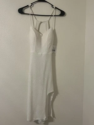 davids свадебное платье размер 1 v шеи блестящий узел с разрезом - Изображение 1 из 4