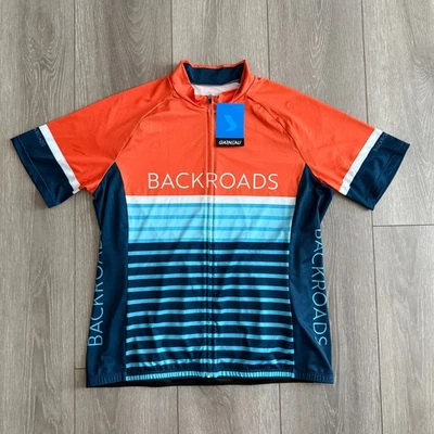 Louis Garneau - Camiseta deportiva de ciclismo Backroads para mujer 2 - naranja/azul - nueva con etiquetas - talla M Foto 1 de 4