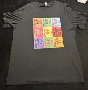 BELLA CANVAS GIRAFFE T-SHIRT SIZE 2XL GREY/BLACK MULTI COLORED PRINTED KN - Picture 1 of 1