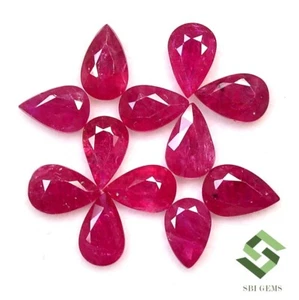 6x4 mm Natural Ruby Pear Cut Lot 12 Pcs 5.57 Cts Reddish Shade Loose Gemstones - Picture 1 of 7