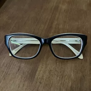 Sama Eyeglasses Frames CHELSEA BER/CRM Black Clear Cream Square 49-16-130 - Picture 1 of 3