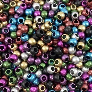 400 Round Acrylic Beads 10mm with 4.8mm Large Hole, Multicolor - Picture 1 of 6
